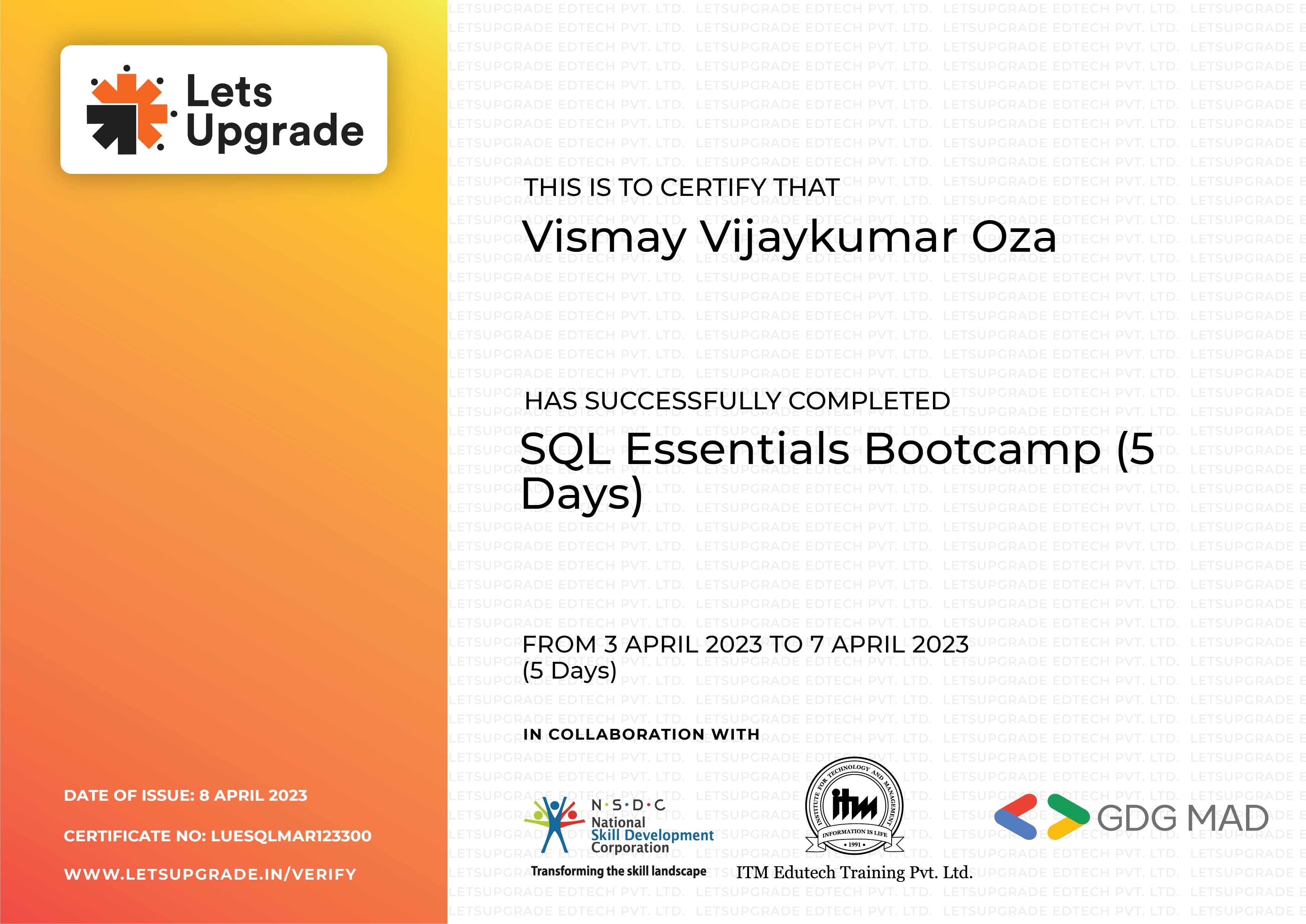 SQL Essentials Bootcamp, LetsUpgrade